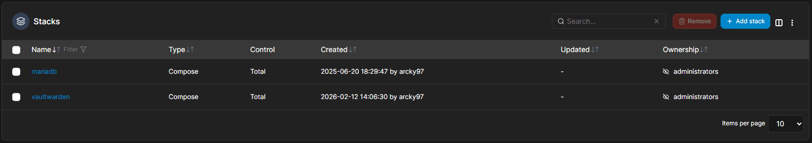 Portainer Add Stack