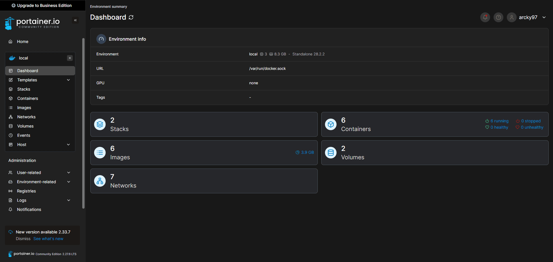 Portainer Dashboard