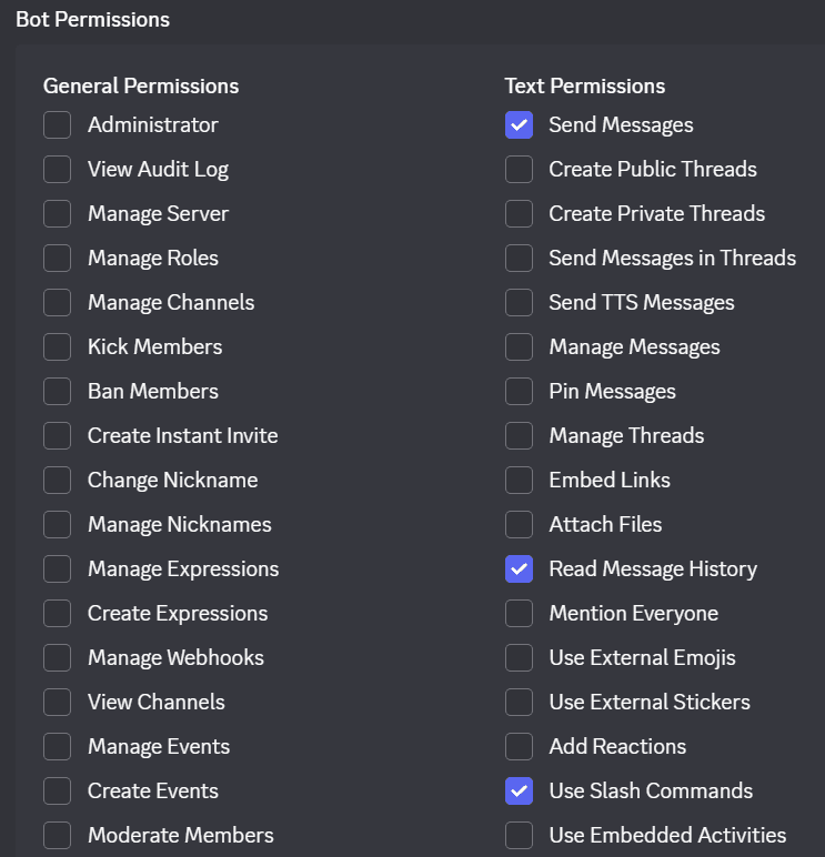 Bot Permissions