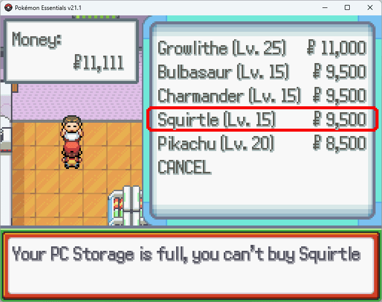 NoRoomInStorage