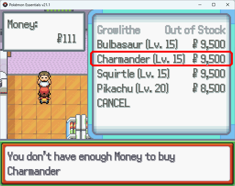 SpeciesNotEnoughMoney